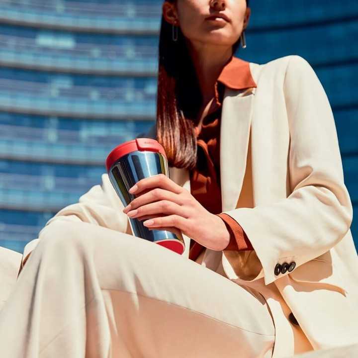Alessi Caffa Rejsekrus 0,4L Rød