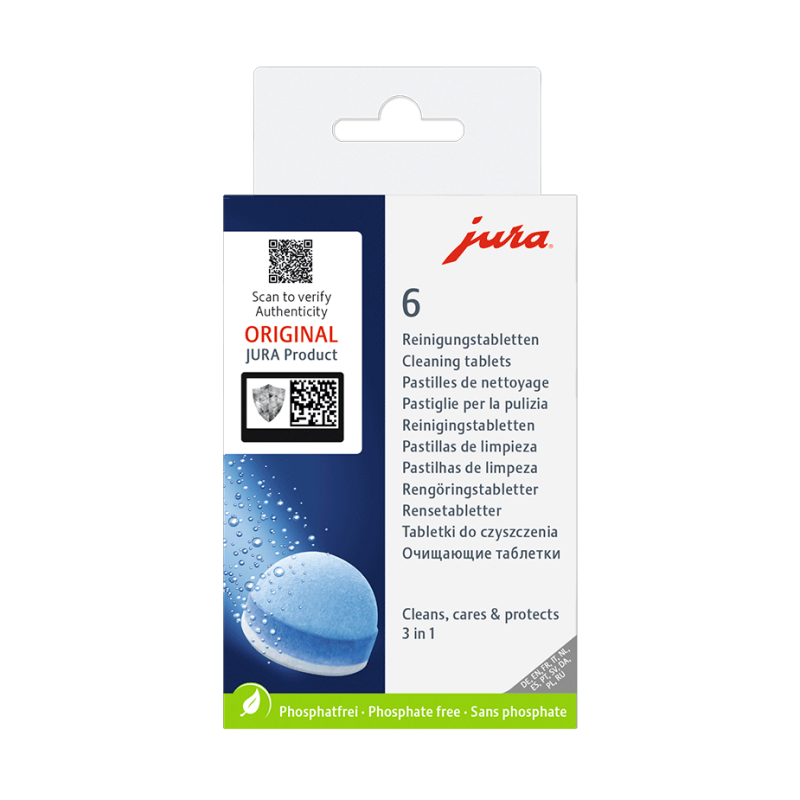 Jura rensepiller / rensetabletter. Bestil online. 1-2 dages levering.