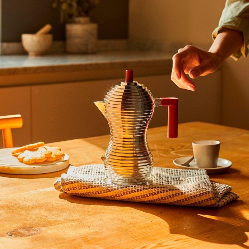 Alessi Pulcina Induktion 6 Kop. Espressokande Rød
