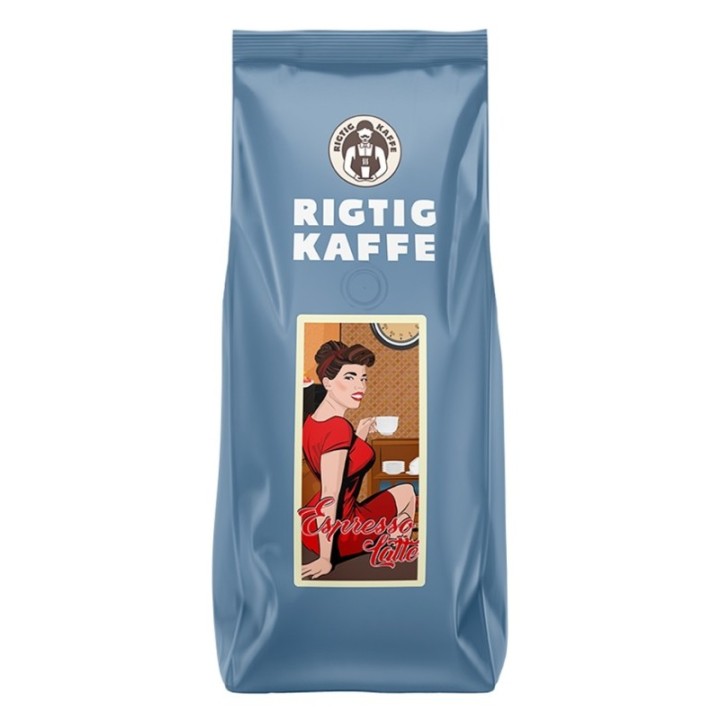 Rigtig Kaffe Espresso Latte 500g Hele kaffebønner