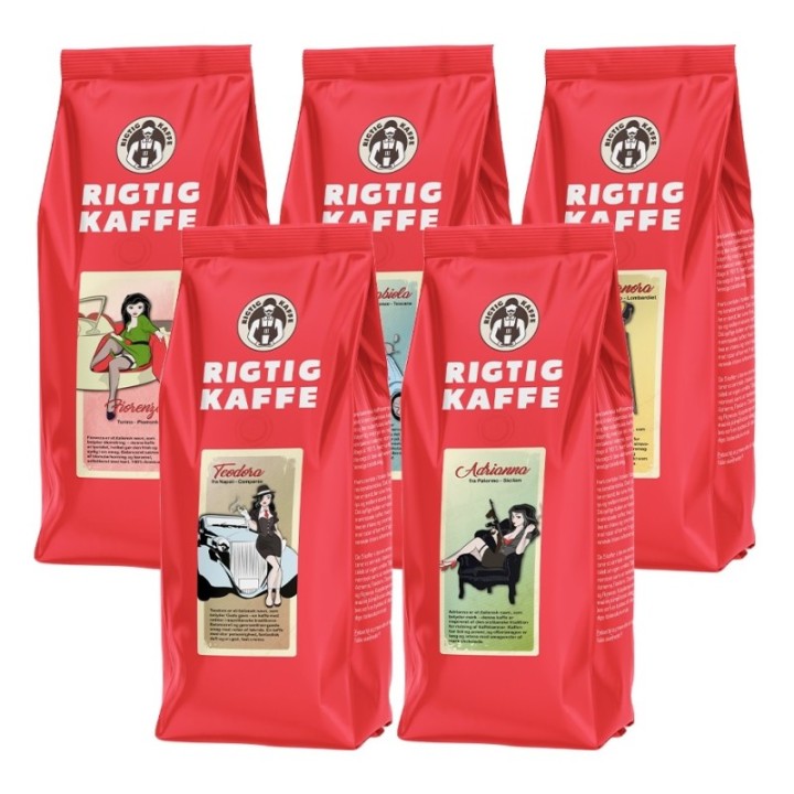 Rigtig Kaffe Mixpakke 2,5kg Hele kaffebønner