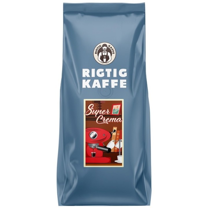 Rigtig Kaffe Super Crema v/24kg Hele kaffebønner