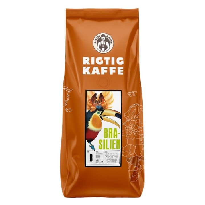 Rigtig Kaffe Brasilien No. 8 - 400g Hele kaffebønner