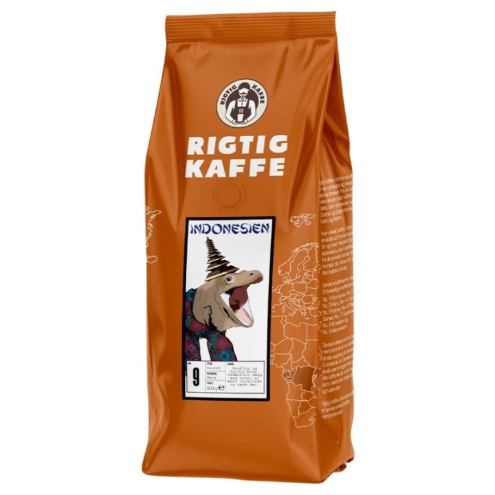 Rigtig Kaffe Indonesien No. 9 - 400g Hele kaffebønner