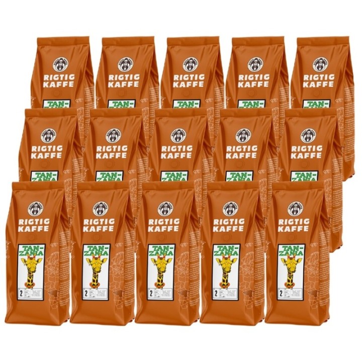 Rigtig Kaffe Tanzania No. 2 - 15x400g Hele kaffebønner