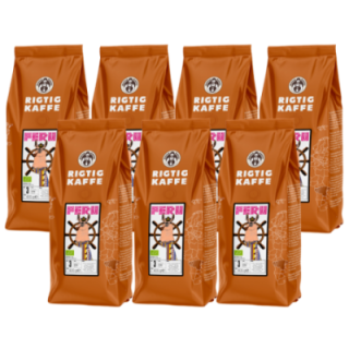 Rigtig Kaffe Peru No. 3 - 7x400g Hele kaffebønner