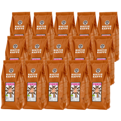 Rigtig Kaffe Peru No. 3 - 15x400g Hele kaffebønner