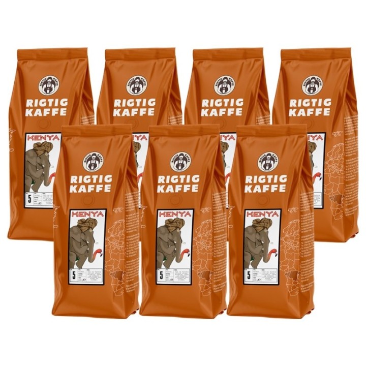 Rigtig Kaffe Kenya No. 5 - 7x400g Hele kaffebønner