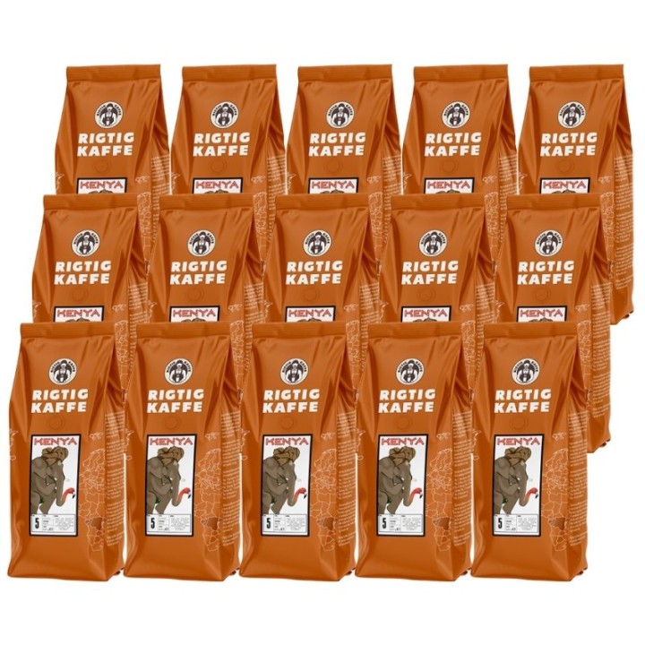 Rigtig Kaffe Kenya No. 5 - 15x400g Hele kaffebønner
