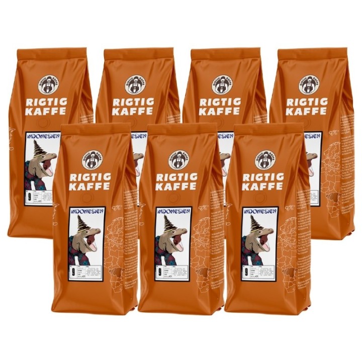 Rigtig Kaffe Indonesien No. 9 - 7x400g Hele kaffebønner