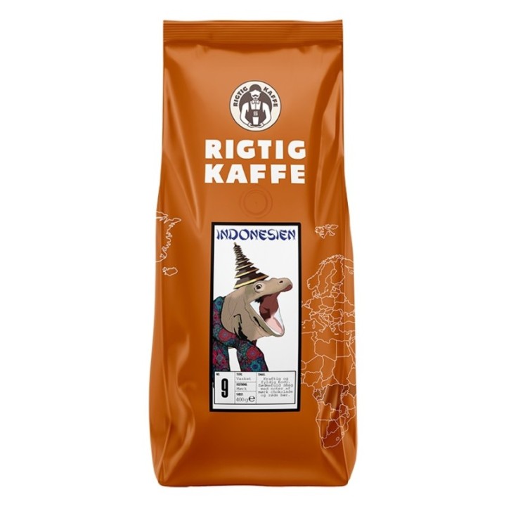 Rigtig Kaffe Indonesien No. 9 - 7x400g Hele kaffebønner