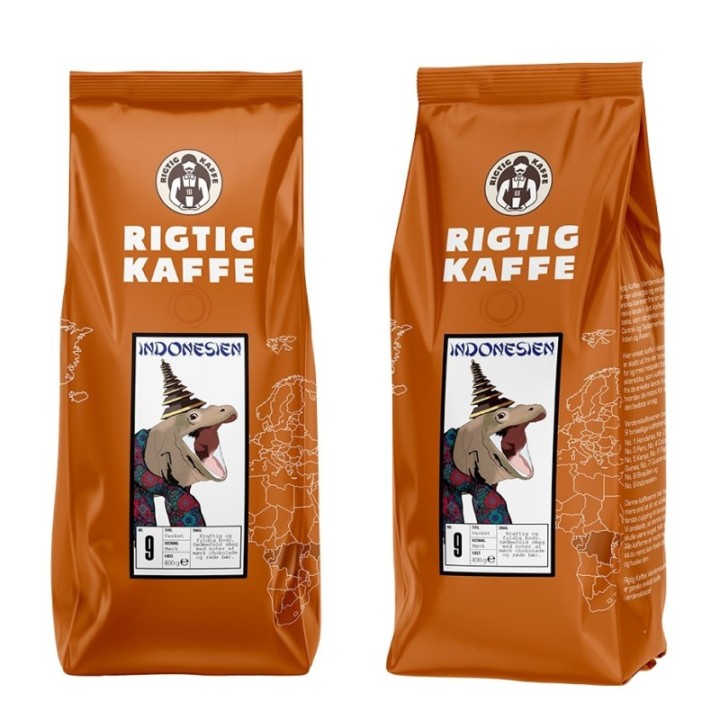 Rigtig Kaffe Indonesien No. 9 - 15x400g Hele kaffebønner