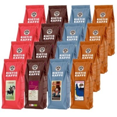 Rigtig Kaffe Mixpakke 16 stk Hele kaffebønner
