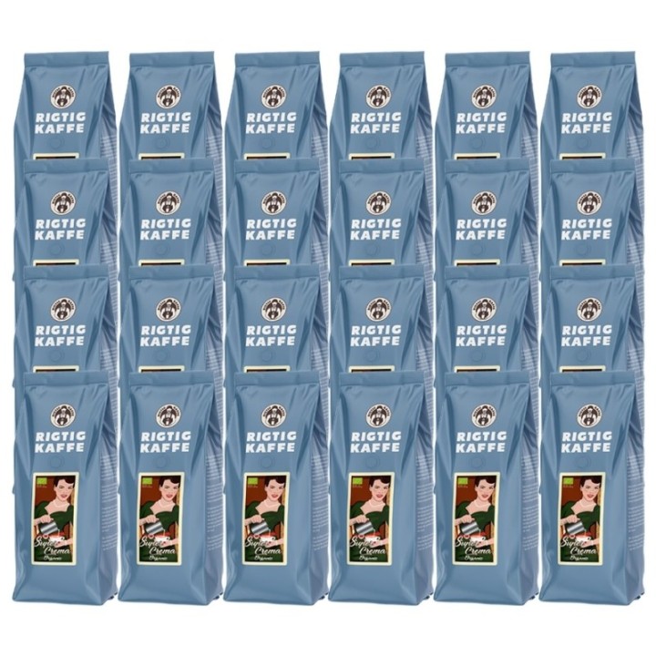 Rigtig Kaffe Super Crema Økologisk 12kg Hele kaffebønner