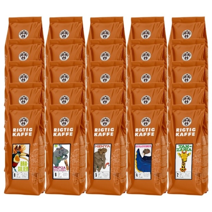 Rigtig Kaffe Mixpakke 10kg Hele kaffebønner