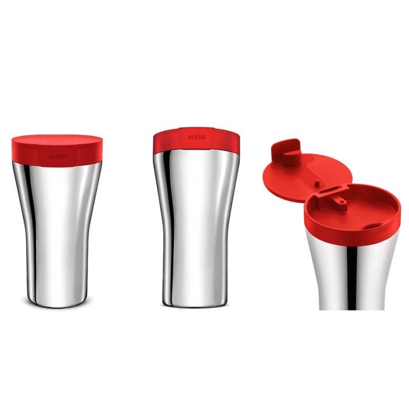 Alessi Caffa Rejsekrus 0,4 L Rød