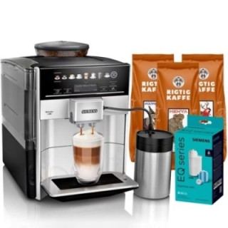 Siemens TE653M11RW EQ6 Plus s300 Espressomaskine Inkl. Mælkebeholder, Kaffe & Pleje