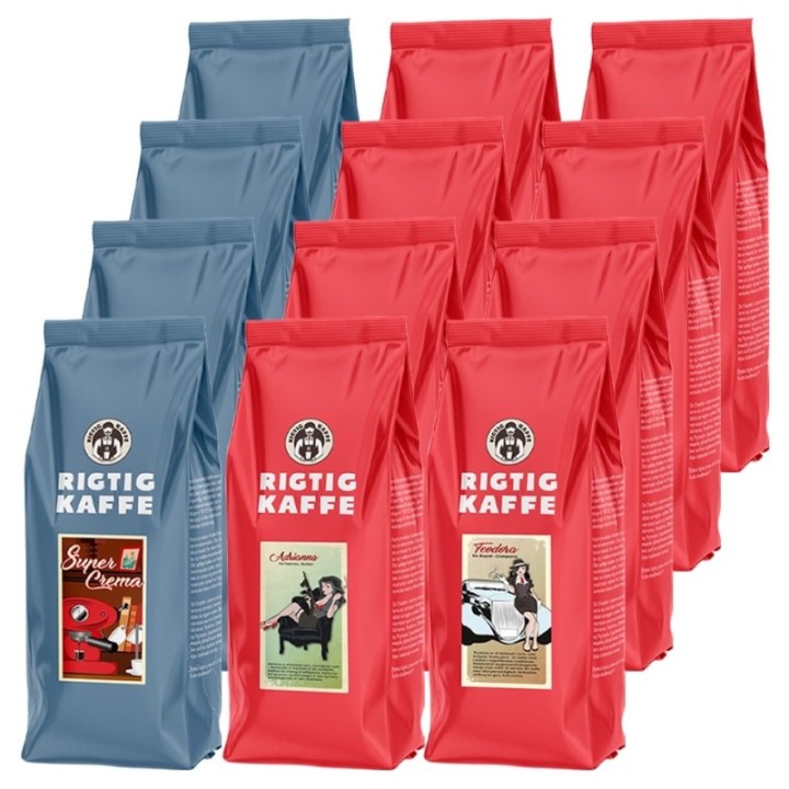 Rigtig Kaffe Mixpakke 12kg Hele kaffebønner
