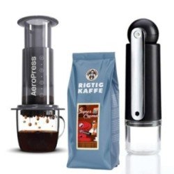 AeroPress Inkl. CrushGrind Rejsekværn & 500g Super Crema