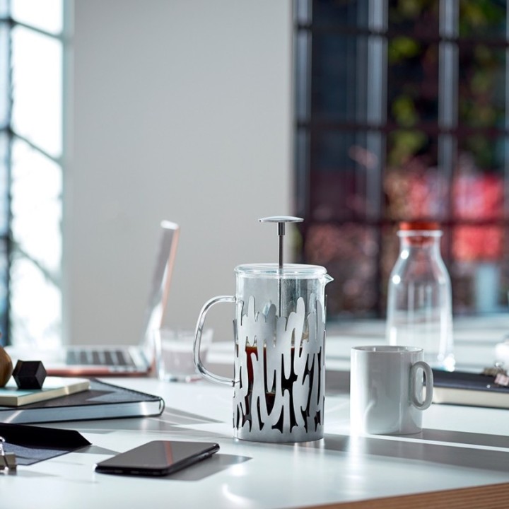 Alessi Barkoffee 8 Kop. Stempelkande Stål