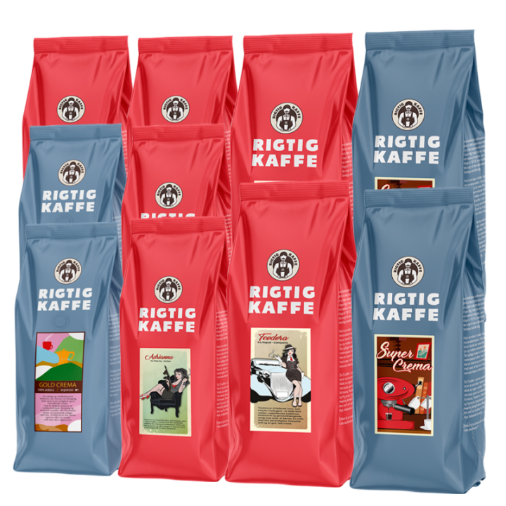 Rigtig Kaffe Mixpakke 8kg Hele kaffebønner