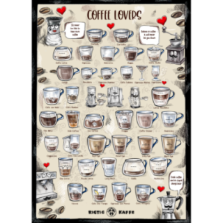 Kaffeplakat Rigtig Kaffe COFFEE LOVERS 50x70cm