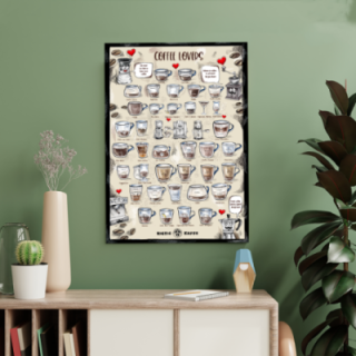 Kaffeplakat Rigtig Kaffe COFFEE LOVERS 50x70cm