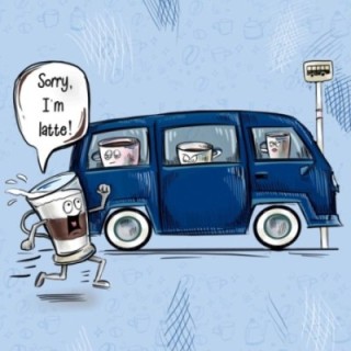 Kaffeplakat Rigtig Kaffe SORRY I'M LATTE 21x30cm