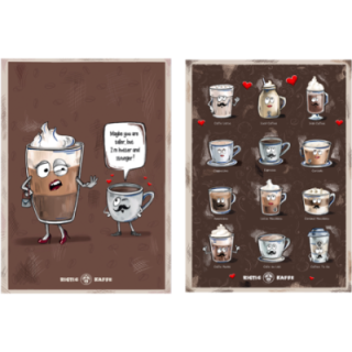 Kaffeplakat Rigtig Kaffe 2 Brune Plakater 21x30cm