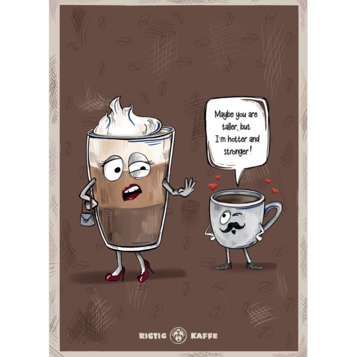 Kaffeplakat Rigtig Kaffe 2 Brune Plakater 21x30cm