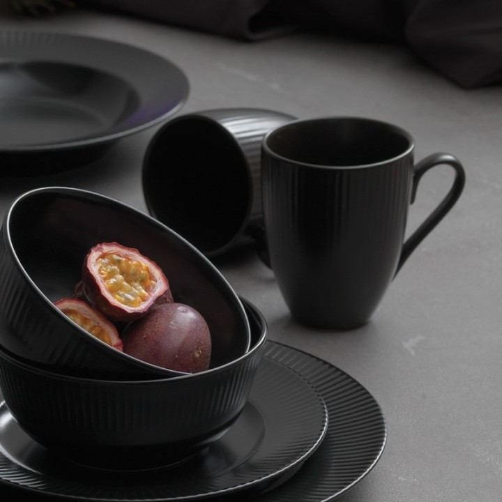 Aida Groovy Krus m. Hank 30 cl 4 Stk Sort