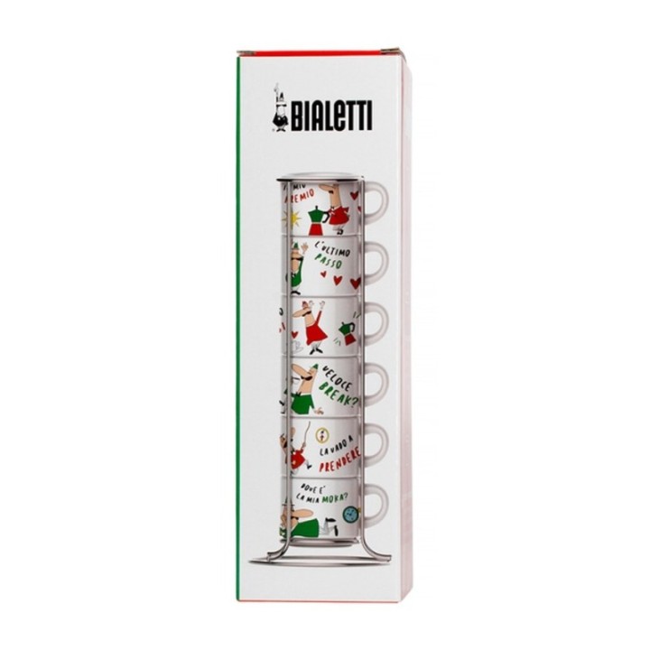 Bialetti Espressokopper Inkl. Stand 6 stk Motiver