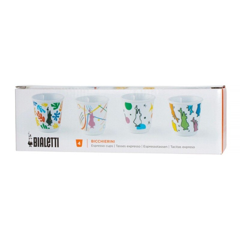 Bialetti Arte Espressokopper 4 Stk Motiver