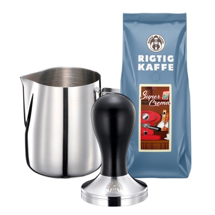 House of Barista Tamper, Mælkekande & 500g Super Crema