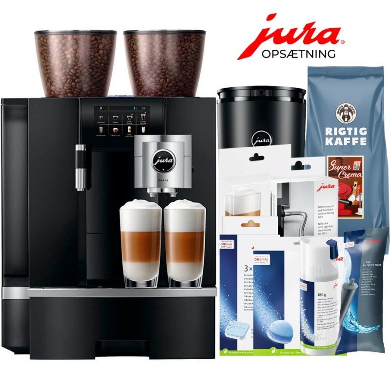 Jura Giga X8 (EA) Alu Black Espressomaskine Inkl. Cool Control, Pleje, Kaffe & Opsætning