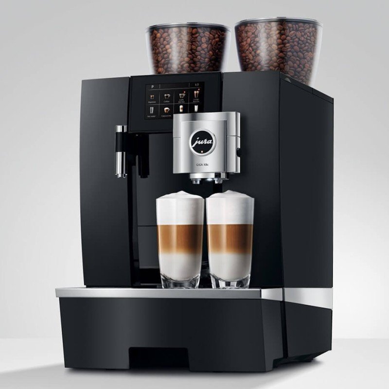 Jura Giga X8c (EB) Alu Black Espressomaskine Inkl. 2,5L Cooler, Pleje, 12kg Kaffe & Opsætning