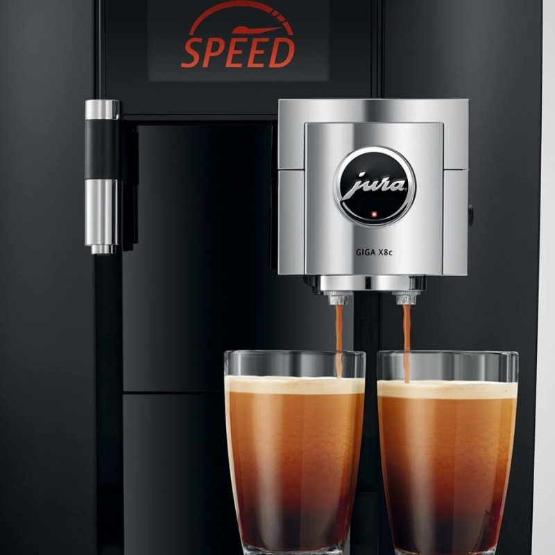 Jura Giga X8c (EB) Alu Black Espressomaskine Inkl. 1L Cooler, Pleje, 12kg Kaffe & Opsætning