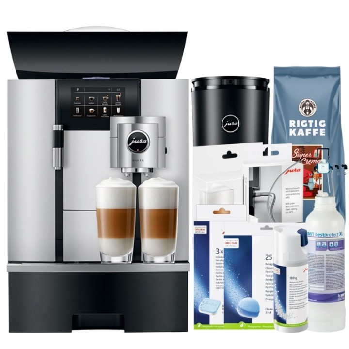 Jura Giga X3c (EB) Alu Espressomaskine Inkl. 2,5L Cooler, Pleje & 12kg Kaffe