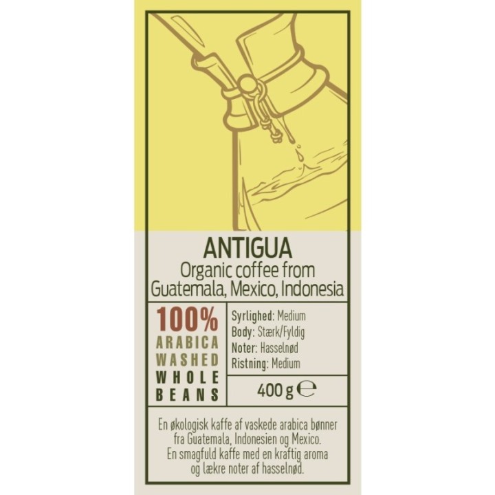 Rigtig Kaffe Organic Antigua 400g Hele kaffebønner