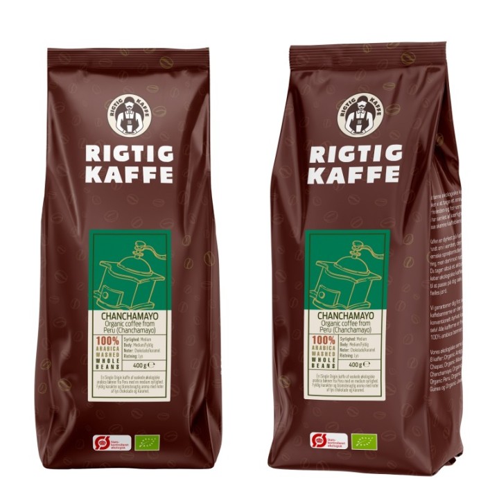 Rigtig Kaffe Organic Chanchamayo 400g Hele kaffebønner