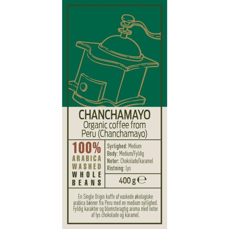 Rigtig Kaffe Organic Chanchamayo 400g Hele kaffebønner