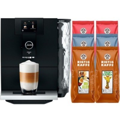 Jura ENA 8 (EC) Full Metropolitan Black Espressomaskine Inkl. 2,8kg Rigtig Kaffe DK sprog