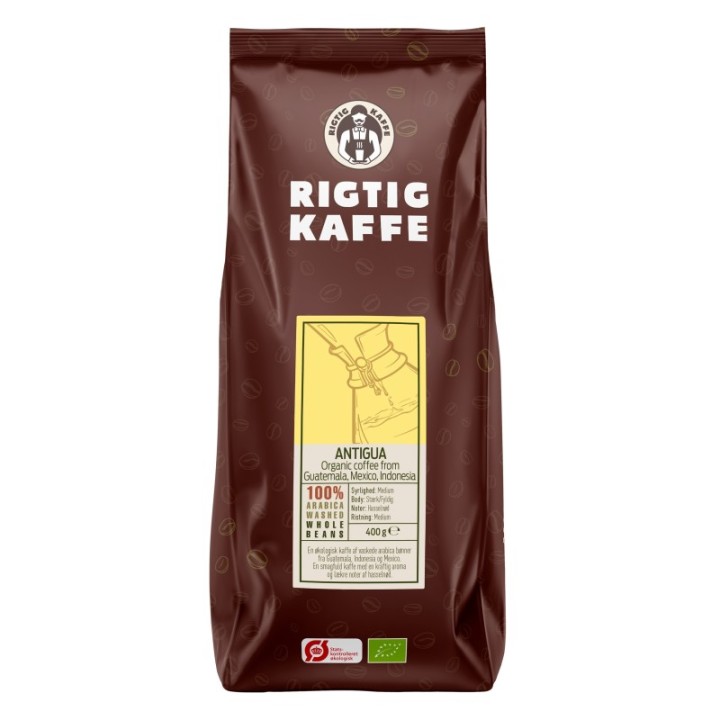 Rigtig Kaffe Organic Antigua 15x400g Hele kaffebønner
