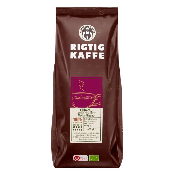 Rigtig Kaffe Organic Chiapas 15x400g Hele kaffebønner