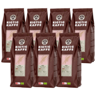 Rigtig Kaffe Organic Peru 7x400g Hele kaffebønner