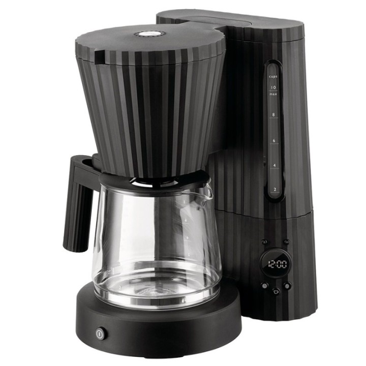 Alessi Plissé Kaffemaskine Sort