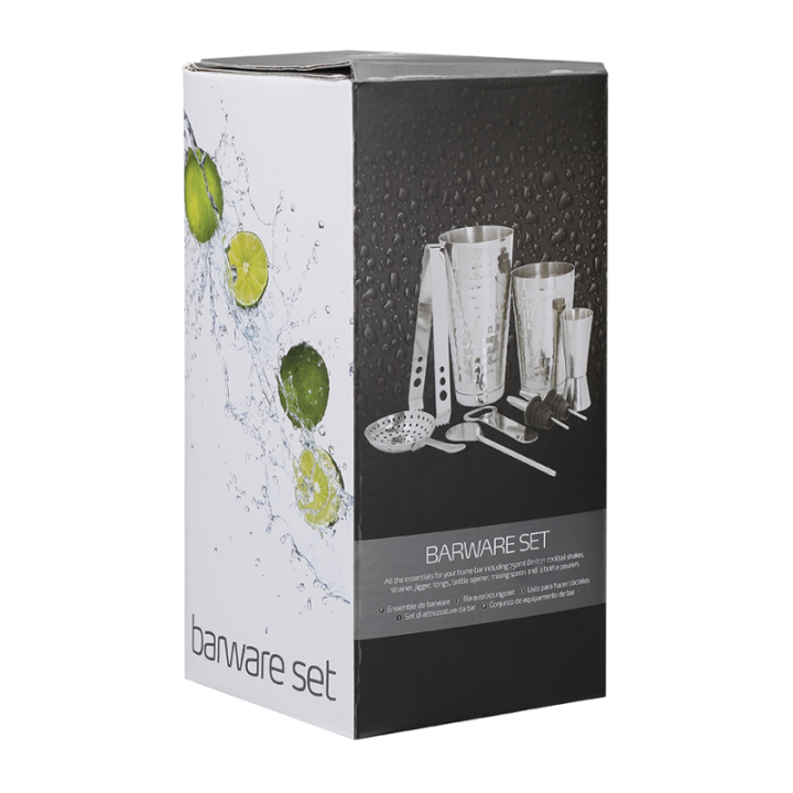 BarCraft Boston Barsæt 8 Dele Stål