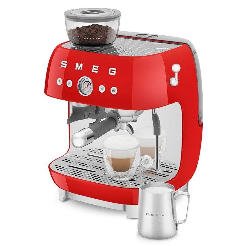 Smeg EGF03RDEU Manuel espressomaskine Inkl. Kværn Rød