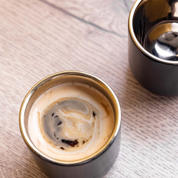 La Cafetière Dobbeltvægget Espressokop 11 cl 2 Stk Sort/Guld