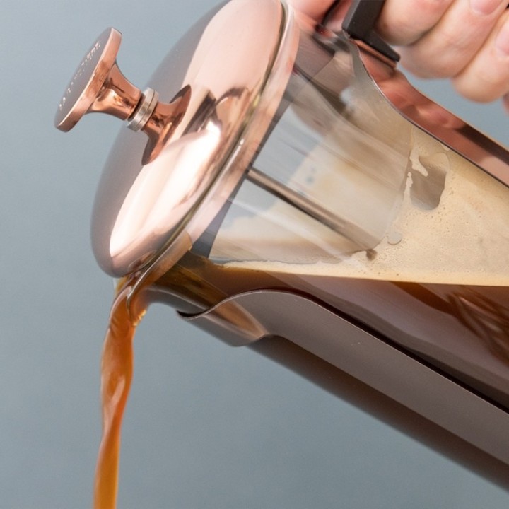 La Cafetière Roma 3 Kop. Stempelkande Kobber